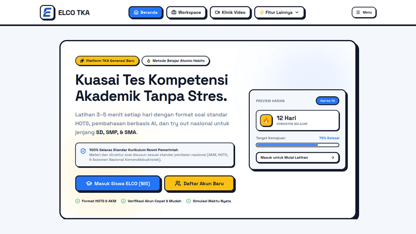 ELCO TKA — Platform Asesmen & Ujian Adaptif Banner - Click to enlarge